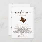 Texas Wedding Welcome Card, Letter and Itinerary (Voorkant / Achterkant)