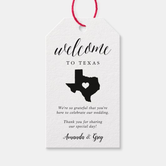 Texas Wedding Welkom Cadeaulabel (Voorkant)