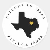 Texas Wedding Welkom Sticker voor Treat Box Bag (Voorkant)