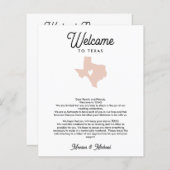 TEXAS Welkomstbrief rondweg om het even welke KLEU (Voorkant / Achterkant)