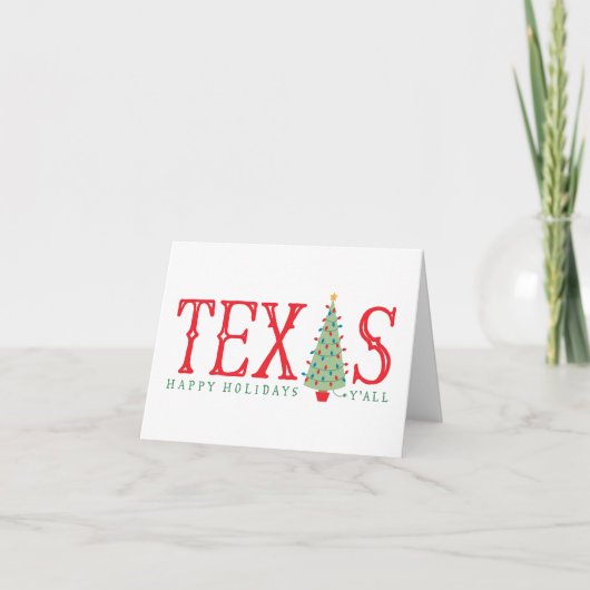 Texas Wenskaart voor kerstbomen Prettige feestdage Feestdagen Kaart (Voorkant)