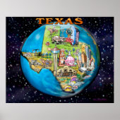 Texas Wereldkaart Poster (Voorkant)