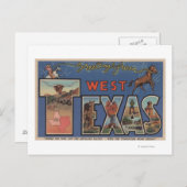 Texas (Western) Grote Letter-scènes Briefkaart (Voorkant / Achterkant)