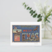 Texas (Western) Grote Letter-scènes Briefkaart (Staand voorkant)