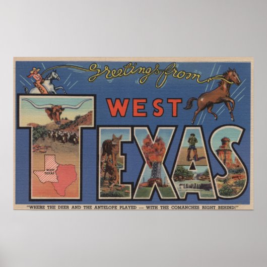 Texas (Western) Grote Letter-scènes Poster (Voorkant)