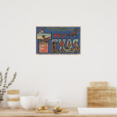 Texas (Western) Grote Letter-scènes Poster (Keuken)