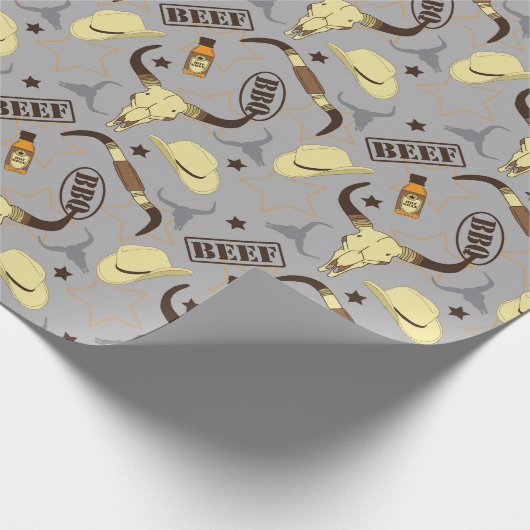 Texas Western Ranch BBQ Hot Sauce en Longhorns Cadeaupapier (Hoek)