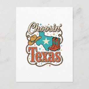 Texas Western Vintage Cowgirl Grafische T-Shirt De Briefkaart