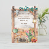 Texas westerne ranch cactus woestijn schedelboog kaart (Staand voorkant)