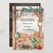 Texas westerne ranch cactus woestijn schedelboog kaart (Voorkant / Achterkant)