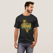  Texas Westerne State Kaart Zonnebloem Cactus R T-shirt (Voorkant volledig)