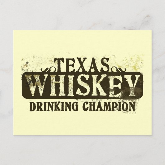 Texas Whiskey Drink Champion Briefkaart (Voorkant)