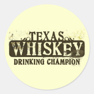 Texas Whiskey Drink Kampioen Ronde Sticker
