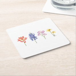 Texas Wild Flowers - Indiase verfkwast, Bluebonnet Kartonnen Onderzetters
