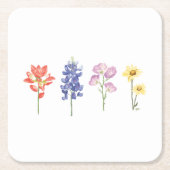 Texas Wild Flowers - Indiase verfkwast, Bluebonnet Kartonnen Onderzetters (Voorkant)