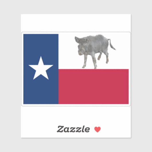 Texas Wild Hog Vlag Sticker (Vel)