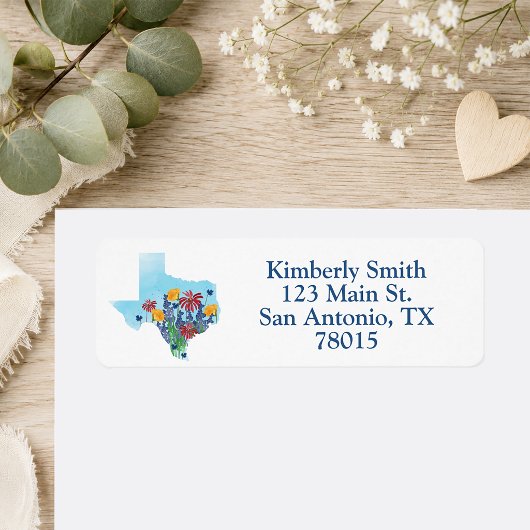 Texas Wilde Bloemen Retouradres Etiket