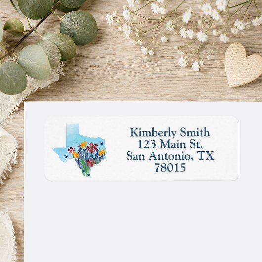 Texas Wilde Bloemen Retouradres Etiket