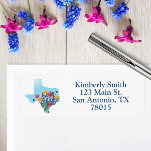Texas Wilde Bloemen Retouradres Etiket