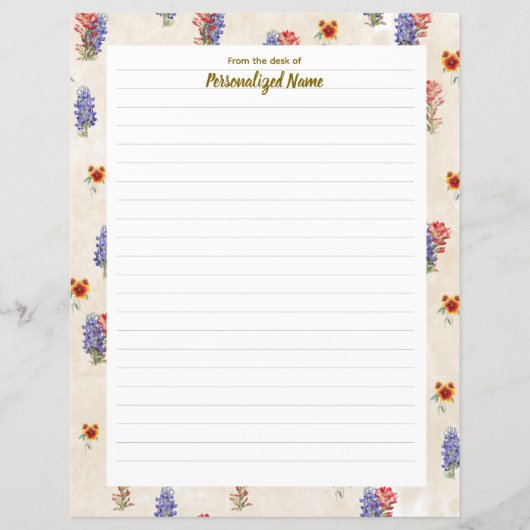 Texas Wildflower bekleed papier blad (Voorkant)