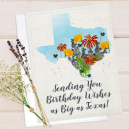 Texas Wildflower Birthday Kaart
