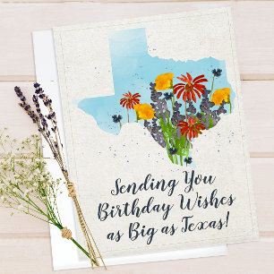 Texas Wildflower Birthday Kaart