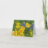 Texas Wildflower Bluebonnet & Flax Notecard Kaart (Voorkant)