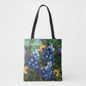 "Texas Wildflower-Bluebonnets" Aangepaste Canvas t Tote Bag (Voorkant)