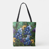 "Texas Wildflower-Bluebonnets" Aangepaste Canvas t Tote Bag (Achterkant)