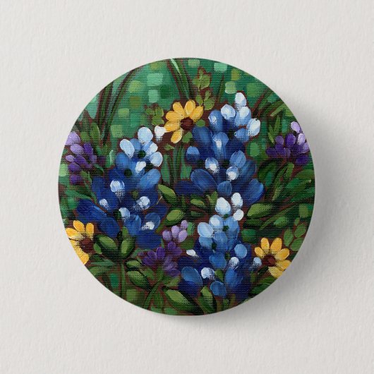 "Texas Wildflower - Bluebonnets" Button (Voorkant)