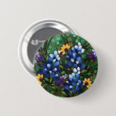 "Texas Wildflower - Bluebonnets" Button (Voorkant /achterkant)