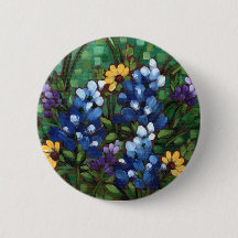 "Texas Wildflower - Bluebonnets" Button