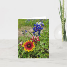 Texas Wildflower fotokaart Bedankkaart