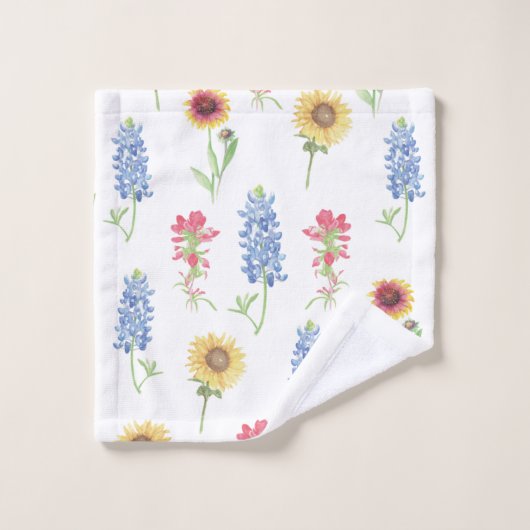 Texas Wildflower Pattern Bad Handdoek (Wasdoekje)