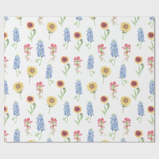 Texas Wildflower Pattern Cadeaupapier (Vlak)