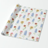Texas Wildflower Pattern Cadeaupapier (Uitgerold)