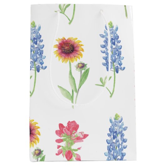 Texas Wildflower Pattern Medium Cadeauzakje (Voorkant)