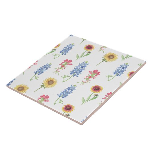 Texas Wildflower Pattern Tegeltje (Zijkant)