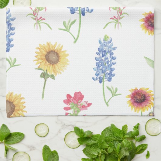 Texas Wildflower Pattern Theedoek (Gevouwen)