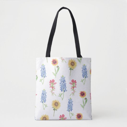 Texas Wildflower Pattern Tote Bag (Voorkant)