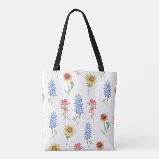 Texas Wildflower Pattern Tote Bag (Achterkant)