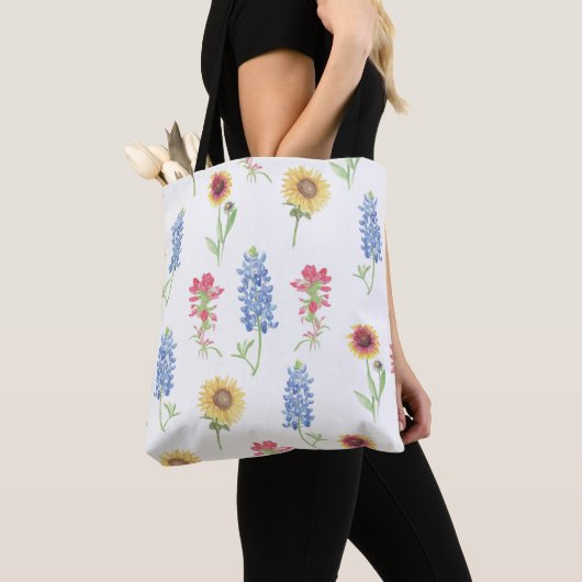 Texas Wildflower Pattern Tote Bag (Dichtbij)
