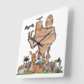 Texas Wildlife Vierkante Klok (Hoek)