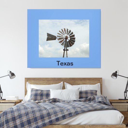 Texas Windmill Canvas Afdruk (Insitu (Slaapkamer))