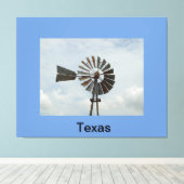 Texas Windmill Canvas Afdruk (Insitu (Houten vloer))