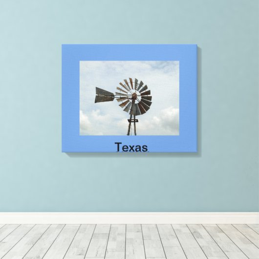 Texas Windmill Canvas Afdruk (Insitu (Houten vloer))