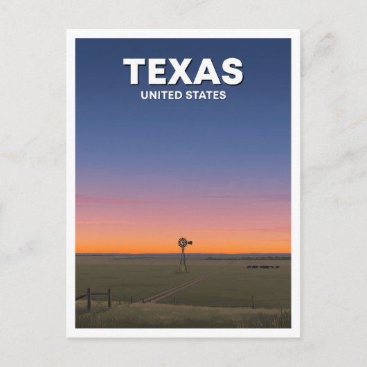 Texas Windmolen op de Open Range Big Spring Briefkaart (Voorkant)