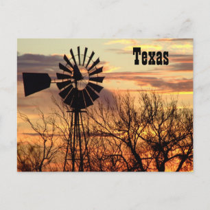 Texas windmolenzonsonderstel briefkaart