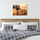 Texas windmolenzonsonderstel canvas afdruk (Insitu (Slaapkamer))