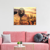 Texas windmolenzonsonderstel canvas afdruk (Insitu (Woonkamer))